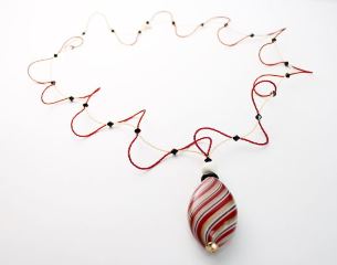 BL04 Колье с бол.бусиной Олива и бисером 72см, 4 цвета, кристаллы Сваровски и муранское стекло