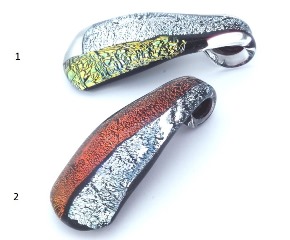 RS08-P Подвеска 6x2.5см двухцветная с дикроико муранское стекло